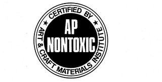 AP NONTOXIC CERTIFIED BY ART & CRAFT MATERIALS INSTITUTE