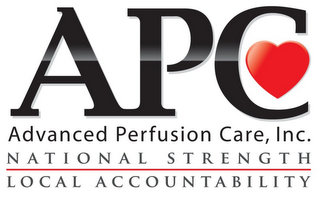 APC ADVANCED PERFUSION CARE, INC. NATIONAL STRENGTH LOCAL ACCOUNTABILITY logo