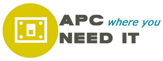 APC WHERE YOU NEED IT logo