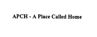 APCH - A PLACE CALLED HOME logo