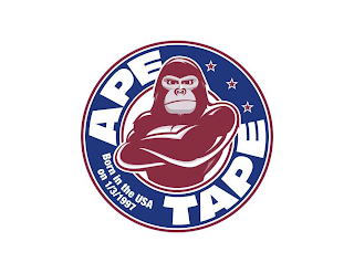 APE TAPE BORN IN THE USA ON 1/3/1997 logo