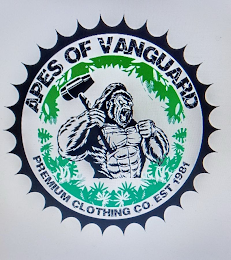 APES OF VANGUARD PREMIUM CLOTHING CO. EST 1981 logo