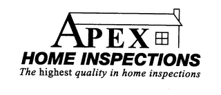 APEX HOME INSPECTIONS THE HIGHEST QUALITY IN HOME INSPECTIONS logo