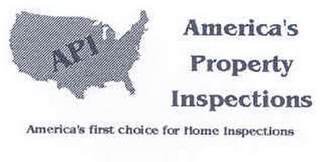 API AMERICA'S PROPERTY INSPECTIONS AMERICA'S FIRST CHOICE FOR HOME INSPECTIONS logo