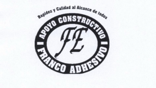 APOYO CONSTRUCTIVO FE FRANCO ADHESIVO RAPIDEZ Y CALIDAD AL ALCANCE DE TODOS logo