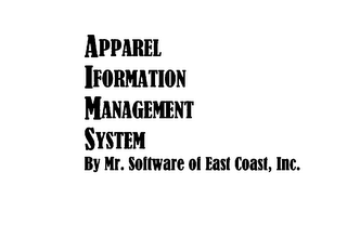 APPAREL IFORMATION MANAGEMENT SYSTEM BY MR. SOFTWARE OF EAST COAST, INC. logo