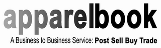 APPARELBOOK A BUSINESS TO BUSINESS SERVICE: POST SELL BUY TRADE logo