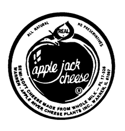 APPLE JACK CHEESE REAL ALL NATURAL NO PRESERVATIVES logo
