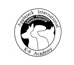 APPLEJACK INTERNATIONAL LOYALTY PROTECTION COMPANIONSHIP K-9 ACADEMY logo