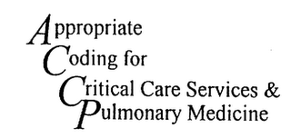 APPROPRIATE CODING FOR CRITICAL CARE SERVICES & PULMONARY MEDICINE logo