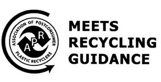APR ASSOCIATION OF POSTCONSUMER PLASTIC RECYCLERS MEETS RECYCLING GUIDANCE logo