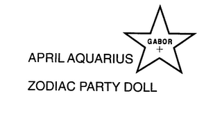 APRIL AQUARIUS ZODIAC PARTY DOLL GABOR + logo