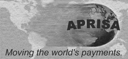 APRISA MOVING THE WORLD'S PAYMENTS. logo