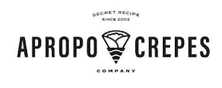 APROPO CREPES COMPANY SECRET RECIPE SINCE 2002 logo