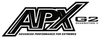 APX G2 GENERATION II ADVANCED PERFORMANCE FOR EXTREMES logo