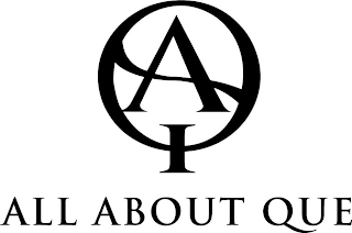 AQ ALL ABOUT QUE logo