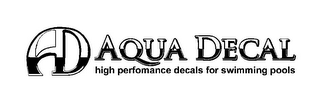 AQUA DECAL HIGH PERFOMANCE DECALS FOR SWIMMING POOLS logo