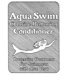 AQUA SWIM CHLORINE REMOVING CONDITIONER PROTECTIVE TREATMENT FOR SWIMMERS WITH ALOE VERA logo