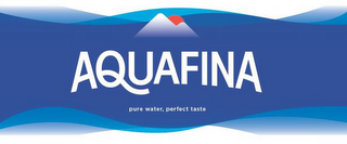 AQUAFINA PURE WATER, PERFECT TASTE logo