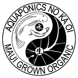 AQUAPONICS NO KA OI MAUI GROWN ORGANIC logo