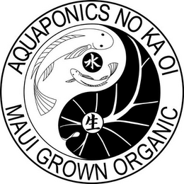 AQUAPONICS NO KA OI MAUI GROWN ORGANIC logo