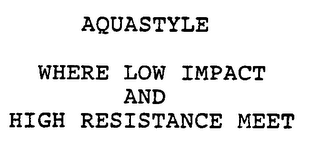 AQUASTYLE WHERE LOW IMPACT AND HIGH RESISTANCE MEET logo