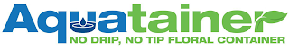 AQUATAINER NO DRIP, NO TIP FLORAL CONTAINER logo