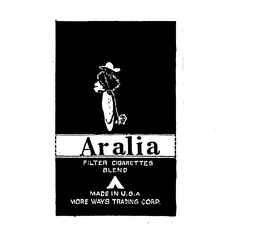 ARALIA FILTER CIGARETTES BLEND MADE IN U.S.A. MORE WAYS TRADING CORP. logo