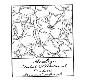 ARALIYA HERBAL & MEDICINAL PRODUCTS IT'S NATURE'S PERFECT GIFT logo