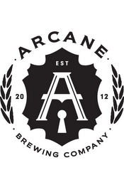 ARCANE BREWING COMPANY EST 2012 A logo