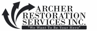 ARCHER RESTORATION SERVICES INC. "WE WANT TO BE YOUR HERO" logo