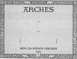 ARCHES MOULIN A PAPIER D'ARCHES FONDÉ EN FRANCE EN L'AN 1492 logo