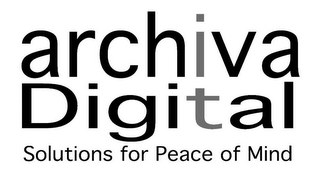 ARCHIVA DIGITAL SOLUTIONS FOR PEACE OF MIND logo