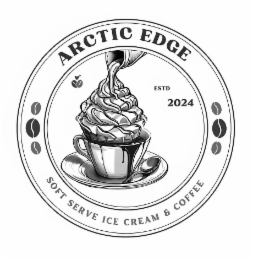 ARCTIC EDGE SOFT SERVE ICE CREAM & COFFEE ESTD 2024 logo