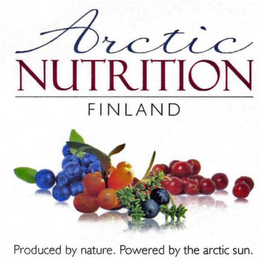 ARCTIC NUTRITION FINLAND PRODUCED BY NATURE. POWERED BY THE ARCTIC SUN. logo