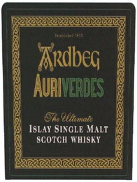 ARDBEG AURIVERDES THE ULTIMATE ISLAY SINGLE MALT SCOTCH WHISKY logo