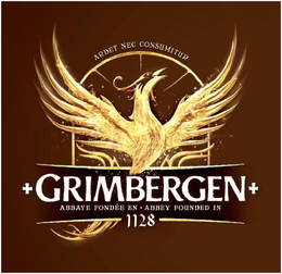 ARDET NEC CONSUMITUR GRIMBERGEN ABBAYE FONDÉE EN · ABBEY FOUNDED IN 1128 logo