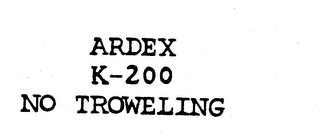 ARDEX K-200 NO-TROWELING logo