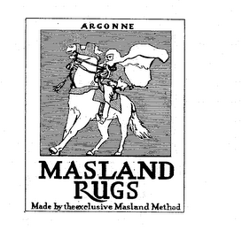 ARGONNE MASLAND RUGS MADE BY THE EXCLUSIVE MASLAND METHOD logo