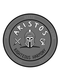 ARISTOS RIGHTEOUS HARMONY ARETE XENIA ARCHE TECHNE AGON logo