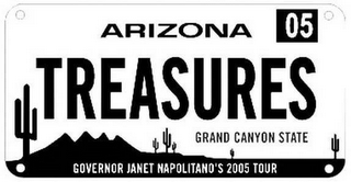 ARIZONA TREASURES 05 GRAND CANYON STATE GOVERNOR JANET NAPOLITANO'S 2005 TOUR logo