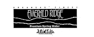 ARKANSAS' FINEST EMERALD RIDGE PREMIUM SPRING WATER MISSISSIPPI BOTTLED WATER INCORPORATED logo