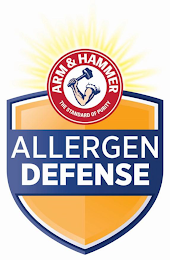 ARM & HAMMER THE STANDARD OF PURITY ALLERGEN DEFENSE logo