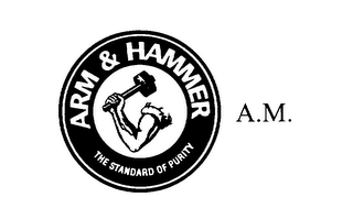 ARM & HAMMER THE STANDARD OF PURITY A.M. logo