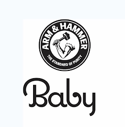 ARM & HAMMER THE STANDARD OF PURITY BABY logo