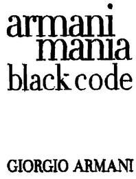 ARMANI MANIA BLACK CODE GIORGIO ARMANI logo