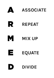ARMED ASSOCIATE REPEAT MIX UP EQUATE DIVIDE logo