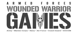 ARMED FORCES WOUNDED WARRIOR GAMES ARMY · MARINE CORPS · NAVY ·AIR FORCE · COAST GUARD · SOCOM logo