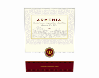 ARMENIA REPUBLIC OF ARMENIA ARAGATSOTN REGION SASUNIK VILLAGE SEMISWEET RED WINE 2009 logo