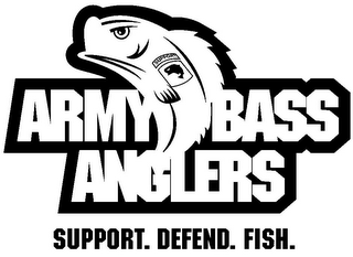 ARMY BASS ANGLERS SUPPORT. DEFEND. FISH. SUPPORT logo